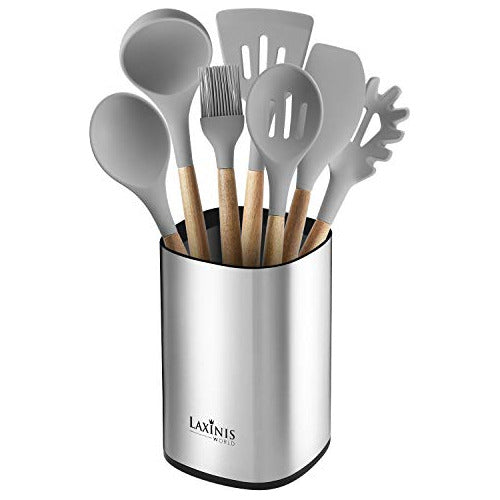 Laxinis World Stainless Steel Kitchen Utensil Holder, Caddy 0