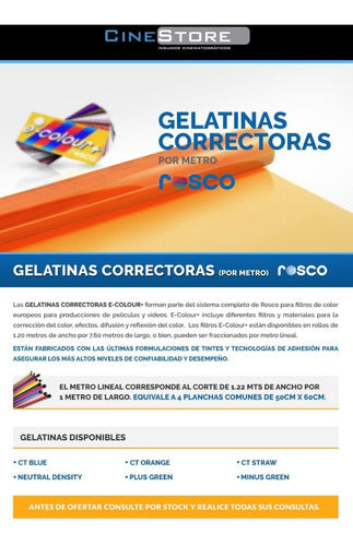 Rosco Gelatinas Para Luces Correctoras Por Metro 1