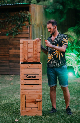 Kuku Pallet Compostera Caléndula Madera Urbana Balcón Compost Orgánico 3