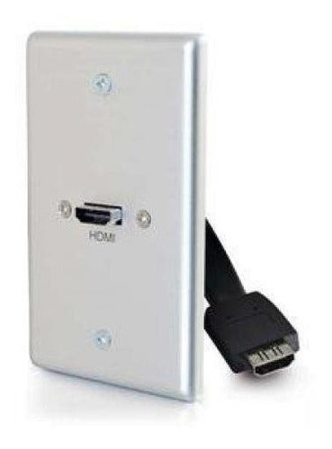 C2G HDMI Pass-Through Single Gang Wall Plate - Brushed Aluminum 0