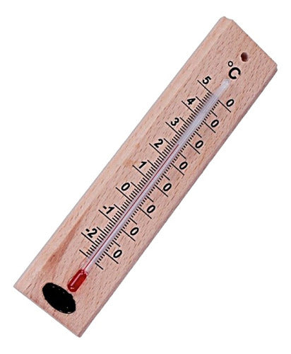 Wooden Base Thermometer for Indoor Use 27 x 6 Cm -40º to 50º 0