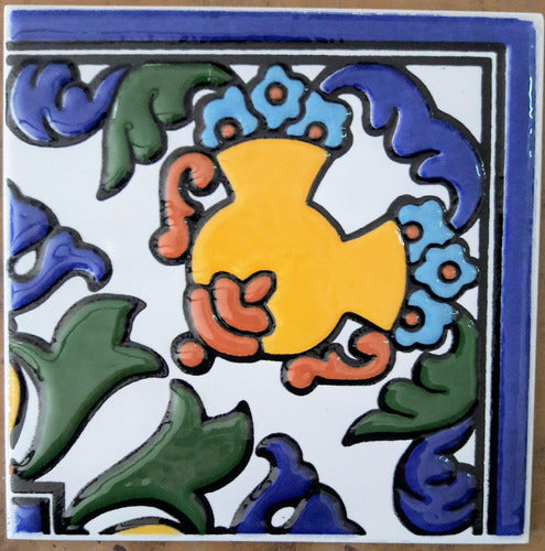 Tercer Fuego Mayólica C/Relieve 15x15 Cm 1