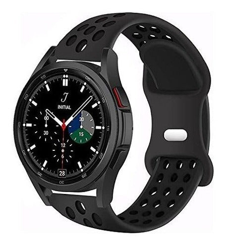 Malla De Silicona Para Samsung Watch 4 40 42 44 46mm Negro 0