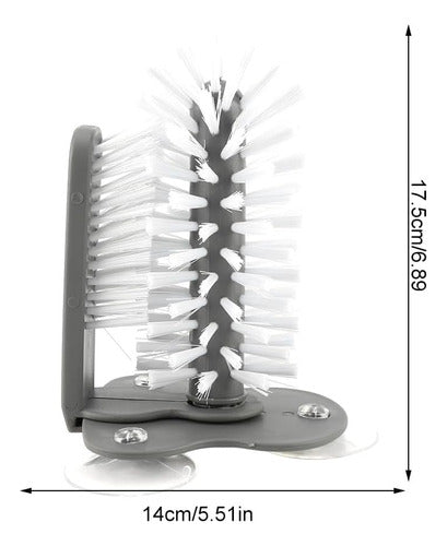 Lava Vasos De Cepillo Doble De Uso Manual Con Ventosas 6