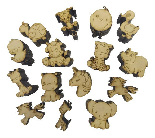 20 Jirafas Fibrofacil Mdf Animales 10cm Souvenirs Pintar 0