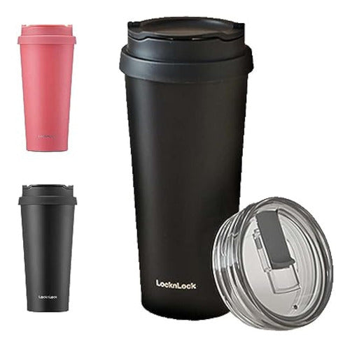 Locknlock - Coffee Cup Black 18 Ounces with Leak-Proof Lid 0