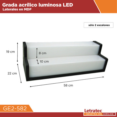 Letratec Grada Led Rgb Laterales Mdf 2 Estantes Ge2-582 2