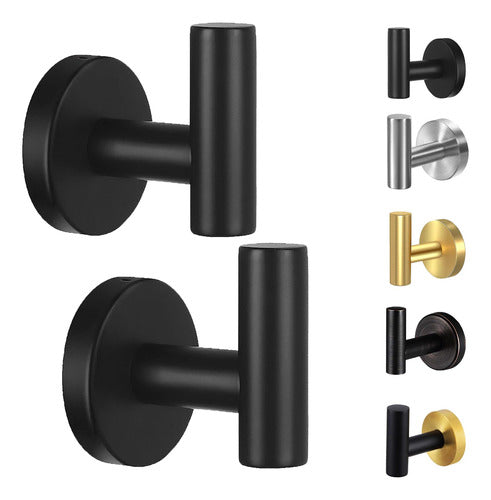 2 Toalleros Percheros Kruodop Accesorios Para Baño - Negro 0