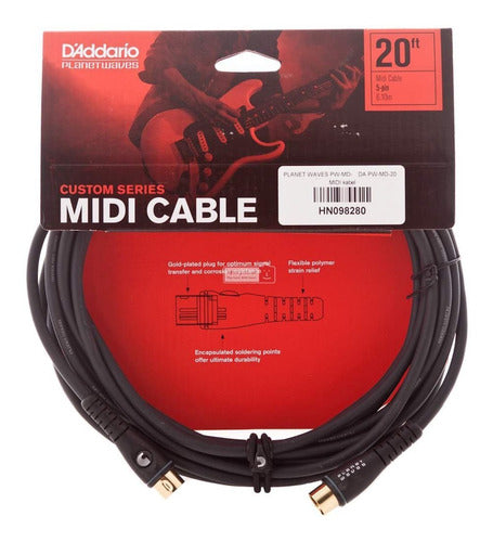 Planet Waves Custom Series Cable Midi 6 Metres PW-MD-20 0