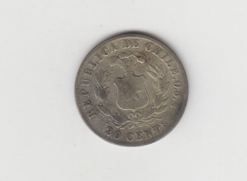 Moneda Chile 20 Centavos Año 1892 Plata Bueno + 1