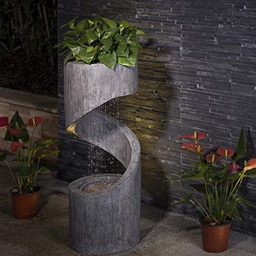 Glitzhome Patio Fountain Cascading Water Decorative Fountain 0