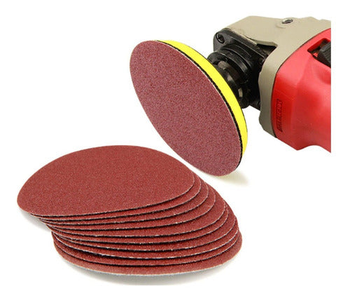 Grinder Rubber Grinder Disc + Velcro Sandpaper 125mm Orbit Sander X 10 62