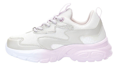 Atomik Footwear Girls' Platinum Beige and Pink Sneakers 2