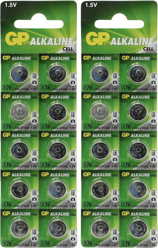 GP A76 LR44 AG13 - Alkaline Batteries (1.5 V, 20 Units) 0