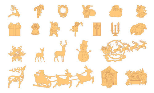 Pack of Laser Cut Vector Files - 250 Christmas Figures 5