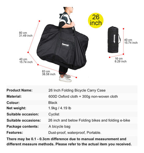 Rhinowalk Foldable Bicycle Bag for Folding Bikes 20/26 Inches 2