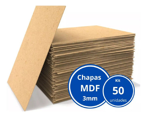 Chapa Mdf Cru Painel 3mm A4 21x29,7 Cm 1 Lado Branco 50 Un 2