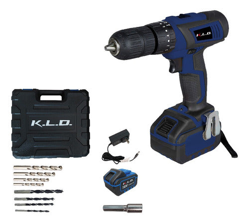 KLD 18V 13mm Cordless Hammer Drill and Screwdriver Set 0
