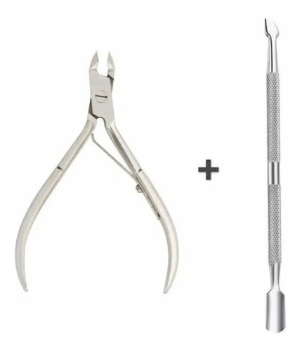 Melcolors Cuticle Nipper Kit + Cuticle Pusher Stainless Steel 0