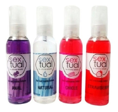 Sextual 4-Pack Gel Lubricants Strawberry, Bubblegum, Neutral & Anal 80cc 0