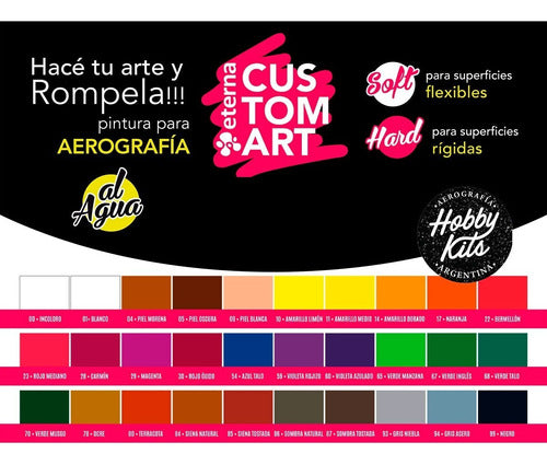 Eterna Custom Art 5 Airbrush Paints & Adhesion Base 1