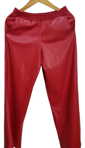 STRIVEN Red Faux Leather Straight Pants Size 4 4