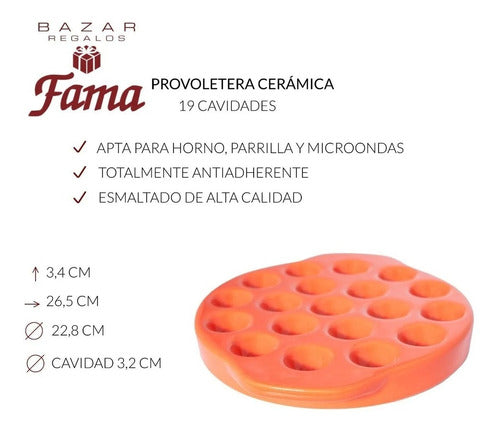 CRMK Provoletera Ceramica 19 Cavidades Parrilla Horno Microondas 1