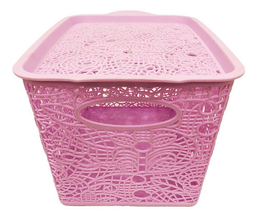 Organizer Basket with Lid Plastic Basket 34*24*19 Sheshu Home 9