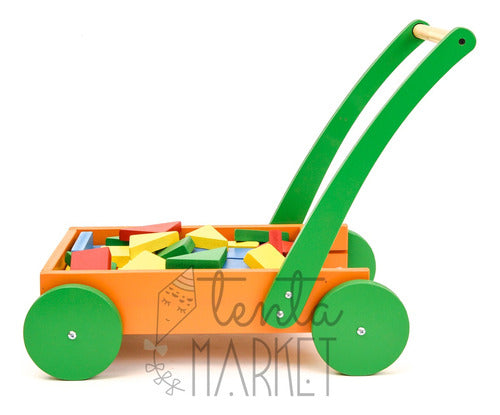 Carrito Y Caminador 2 En 1 De Madera Arrastre Montessori 5