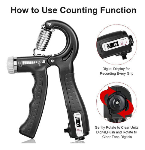 Kdg Hand Grip Strengthener, Pacote Com 2, Resistência Ajustá 3