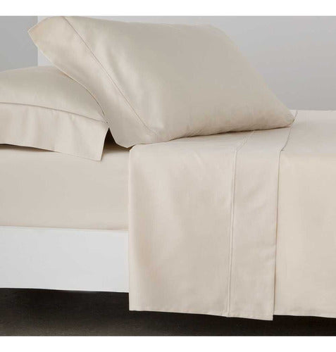 Espalma 100% Cotton 200 Thread Count Solid Sheet Set - Queen Size 2