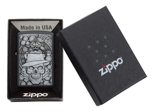 Zippo 49183 Gambling Skull Original Warranty 1