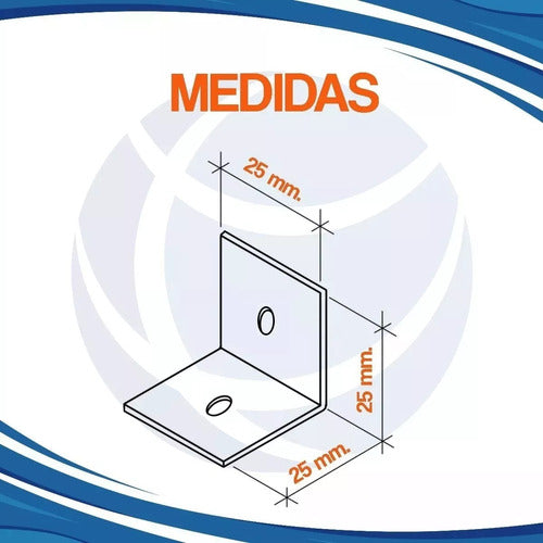 Cima Escuadra De Fijación Soporte 25x25x25 Mm Zinc X 100 Uni 1