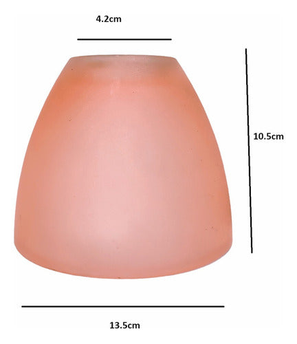 Replacement Satin Rose Glass Lampshade Conical Shape 1