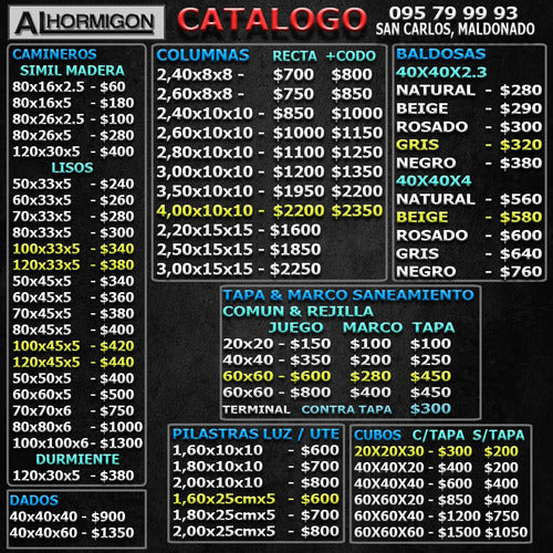 Caminero Peatonal Al Hormigon 1,00x45x5 1