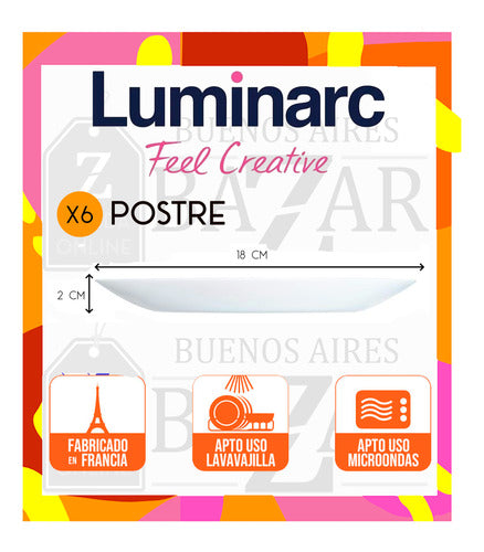 Luminarc Juego Set De Vajilla Platos Zelie 18 Piezas 3