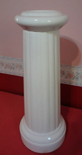 Columna Deco Cerámica Esmaltada Blanca 56 Cm 1