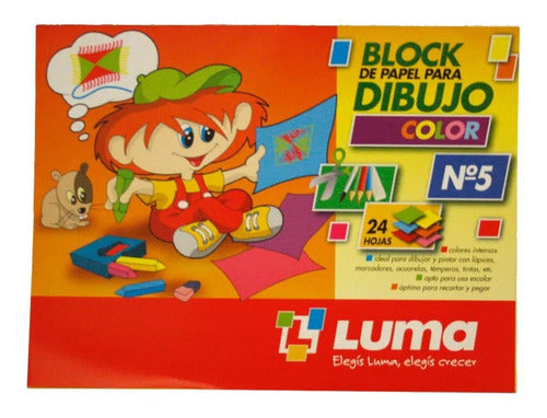 Block Luma N5 Color X 20 Hojas De Colores Escolar 118g 0