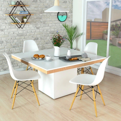 Modern Minimalist Dining Table for Home Kitchen with Chairs 2