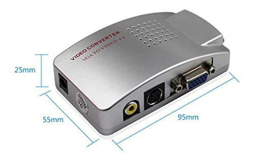 Adaptador Vga A Rca, Convertidor De Video Compuesto Av S A V 2