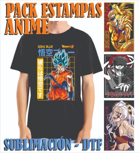 Pack Anime Plantillas Para Sublimar Remeras 74 Diseños 0