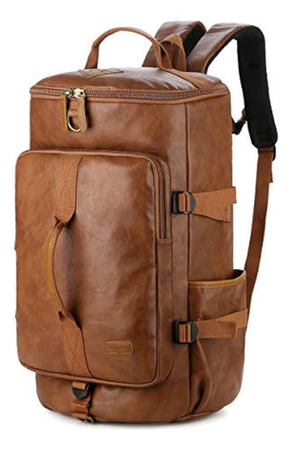 Baosha Elegant Leather Travel Bag for Men, Hybrid Travel Backpack, Hiking, Convertible Night Bag HB-26 0