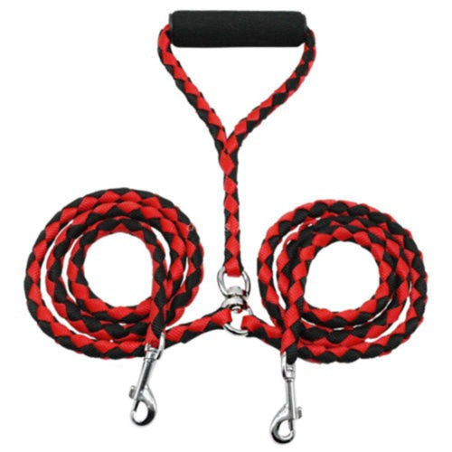 High-Quality Double Braided Dog Leash with Dual Clip Attachment 0