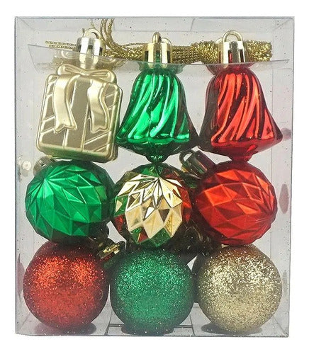 Christmas Ornaments Assorted Red, Green, and Gold Set of 18 0