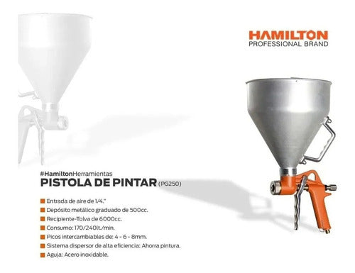 Hamilton PG250 Gravity Feed Paint Spray Gun for Latex 2