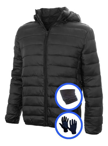 Edge Combo Campera Cuello Guantes Invierno Termico Capucha Unisex 0