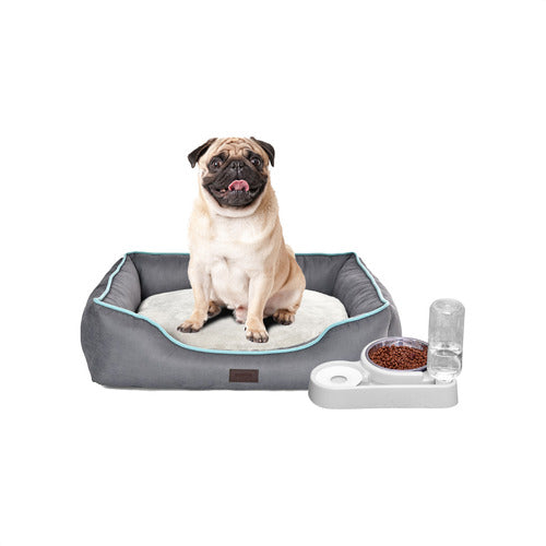 Vonne Pet Bed Kit with Automatic Feeder and Water Bottle 0