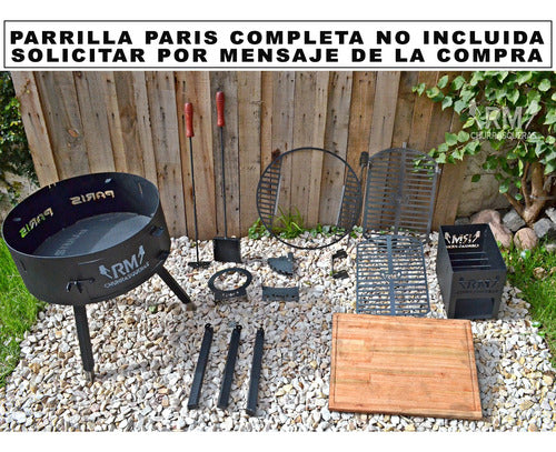 (Only) Board Holder + Wood Board for Grill and Fire Pit BBQ 3