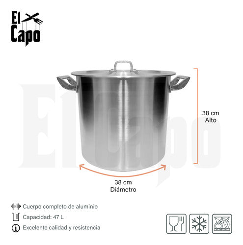 Alumar-D&E Set X3 High Gastronomic Aluminum Pots N° 22 30 38 5