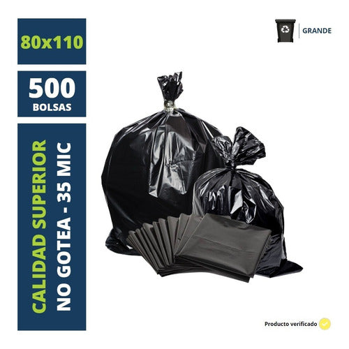 500 Black Garbage Bags 80x110 Durable and Economical 0